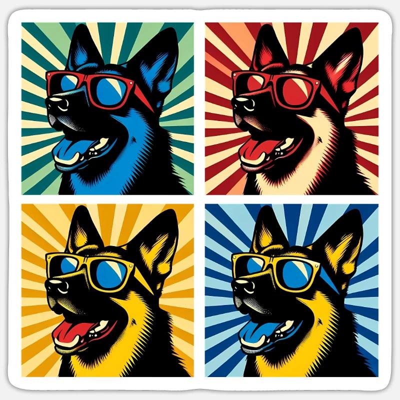 Shepherd's Pop Art Bear, Teddy, Biscuit, Waffles Sticker size S (10 x 10 cm)