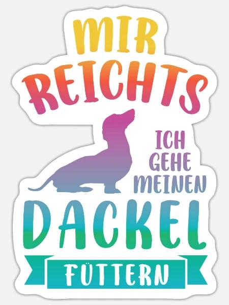 Dackel Hund Hundefreunde Geschenk - Sticker Größe S (10 x 10 cm) - Mattweiß