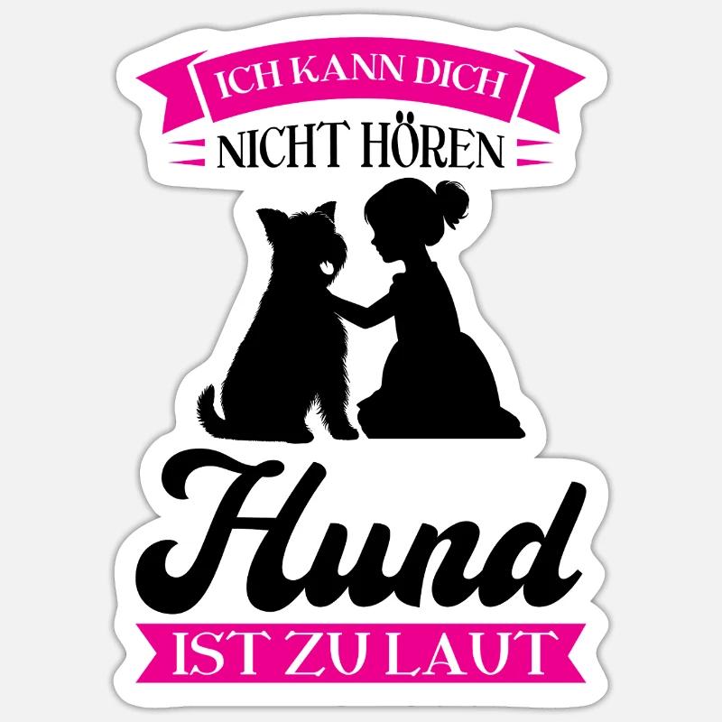 Hund Haustier Hunde Geschenk - Sticker Größe S (10 x 10 cm) - Mattweiß