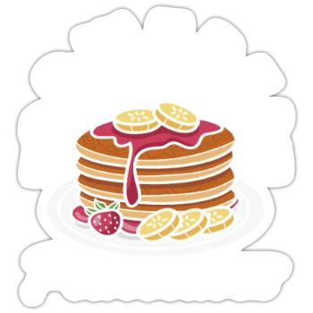 Powered by Pancakes Enjoyment - Sticker size S (10 x 10 cm) - white matte - Front