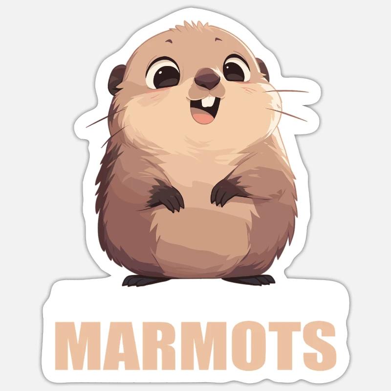 Marmots Groundhog - Sticker size S (10 x 10 cm) - white matte