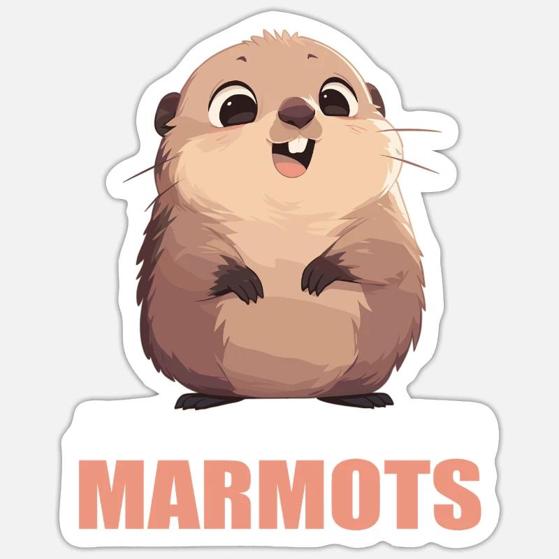 Marmottes Marmottes - Sticker taille S (10 x 10 cm) - blanc mat