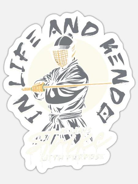 Kendo Japanische Kampfsportarten - Sticker Größe S (10 x 10 cm) - Mattweiß