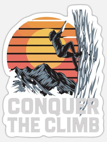 Conquer The Climb - Sticker Größe S (10 x 10 cm) - Mattweiß