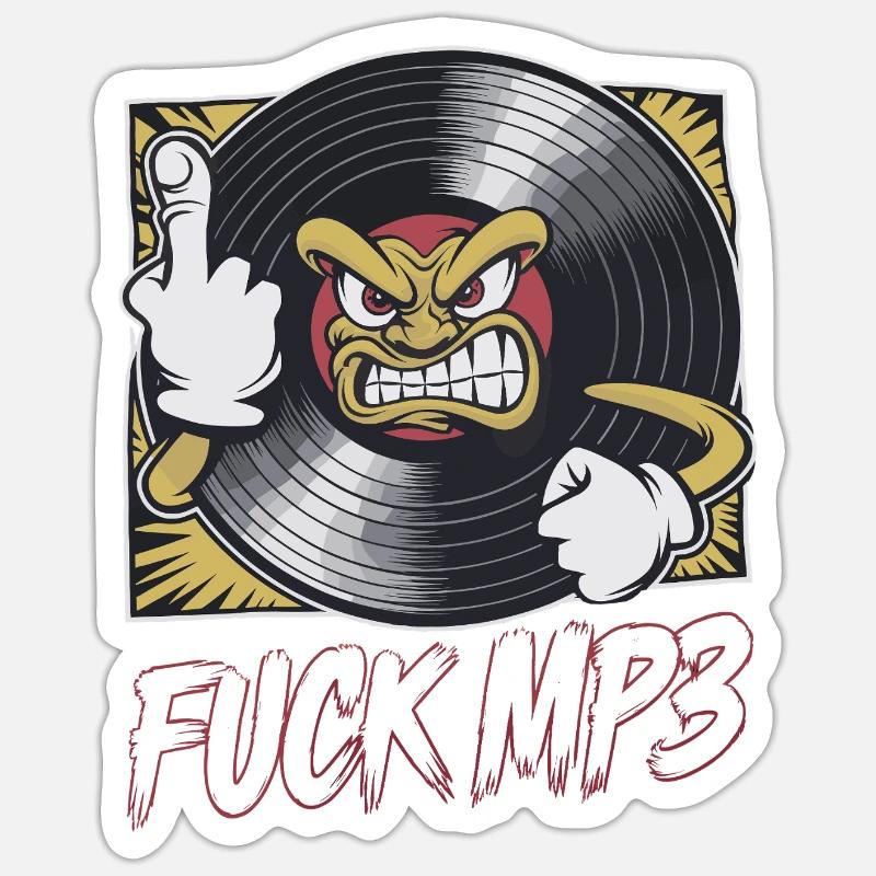 de MP3 - Sticker taille S (10 x 10 cm) - blanc mat