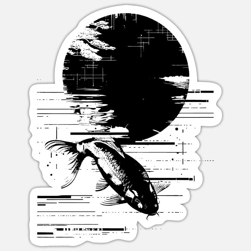 Angling - Sticker size S (10 x 10 cm) - white matte