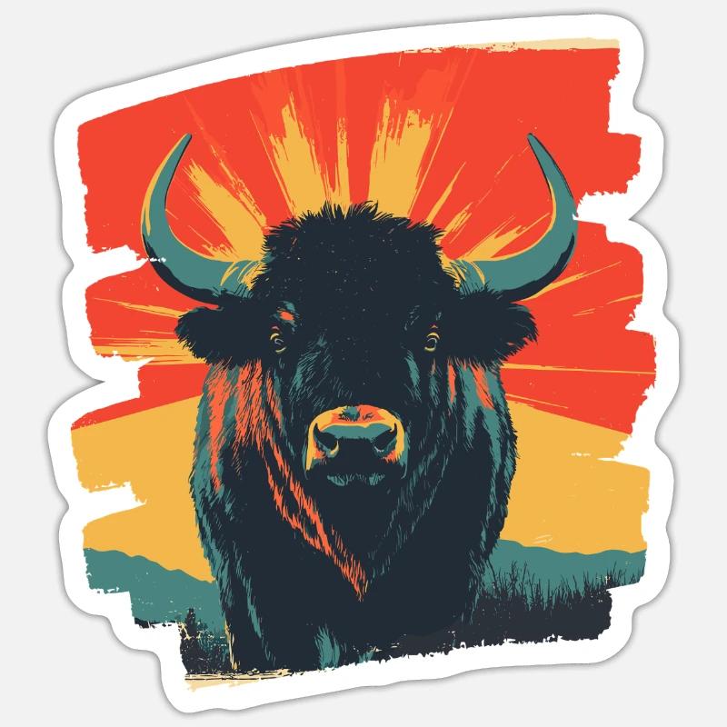 Büffel Sticker Größe S (10 x 10 cm)