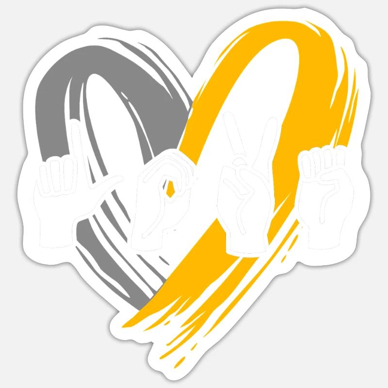 Deaf Deaf Deaf Sign Language - Sticker size S (10 x 10 cm) - white matte
