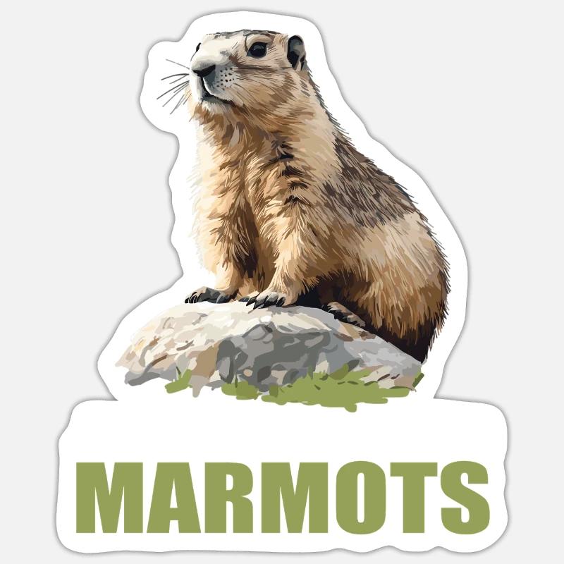 Marmottes Marmottes - Sticker taille S (10 x 10 cm) - blanc mat