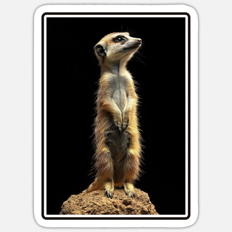 Meerkat Erdmännchen - Sticker taille S (10 x 10 cm) - blanc mat