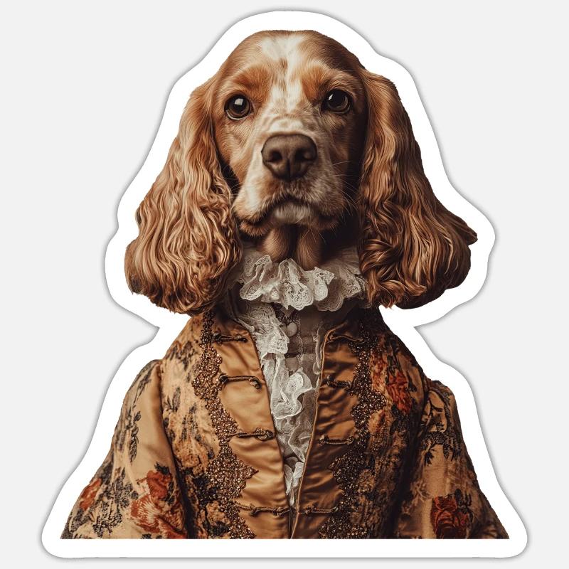 Cocker Spaniel - Sticker Größe S (10 x 10 cm) - Mattweiß