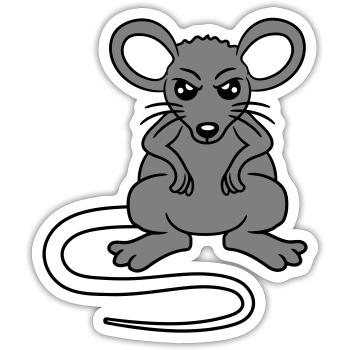 Mouse looks angry angry frustrated angry aggressive - Sticker size S (10 x 10 cm) - white matte - Front