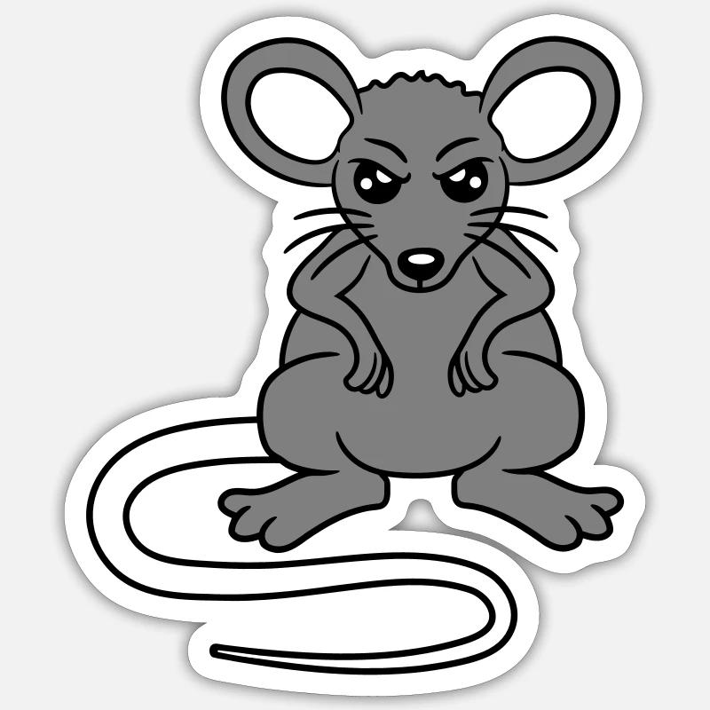 Mouse looks angry angry frustrated angry aggressive Sticker size S (10 x 10 cm)