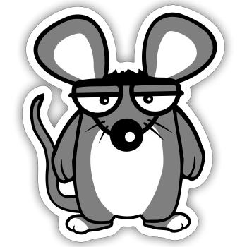 Mouse looks angry angry frustrated angry aggressive - Sticker size S (10 x 10 cm) - white matte - Front