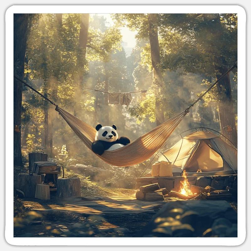 Panda - Sticker Größe S (10 x 10 cm) - Mattweiß