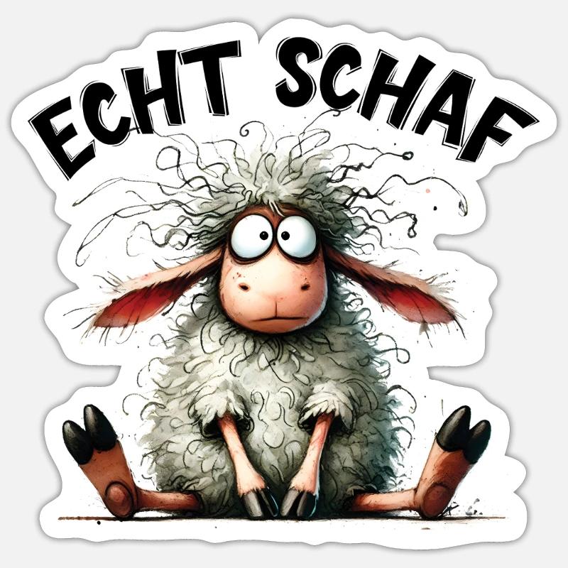 Echt Schaf mähhh.. frech lustig Geek Lamm Sprüche Sticker Größe S (10 x 10 cm)