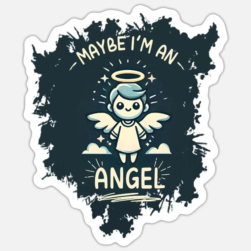 Vielleicht bin ich ein Engel Sticker Größe S (10 x 10 cm)