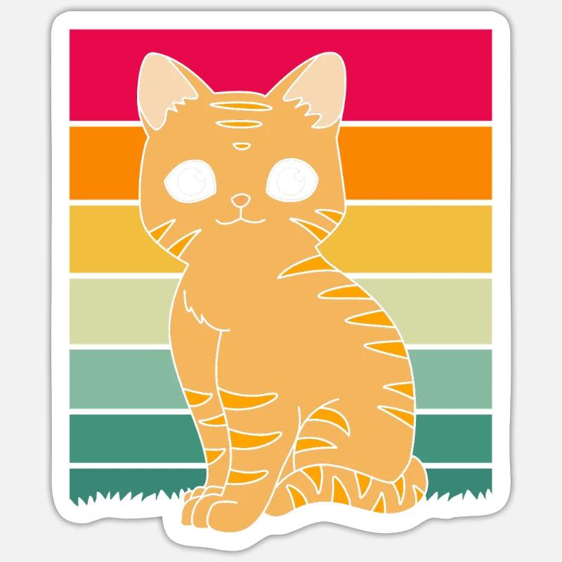 Tabby Katze Sticker Größe S (10 x 10 cm)
