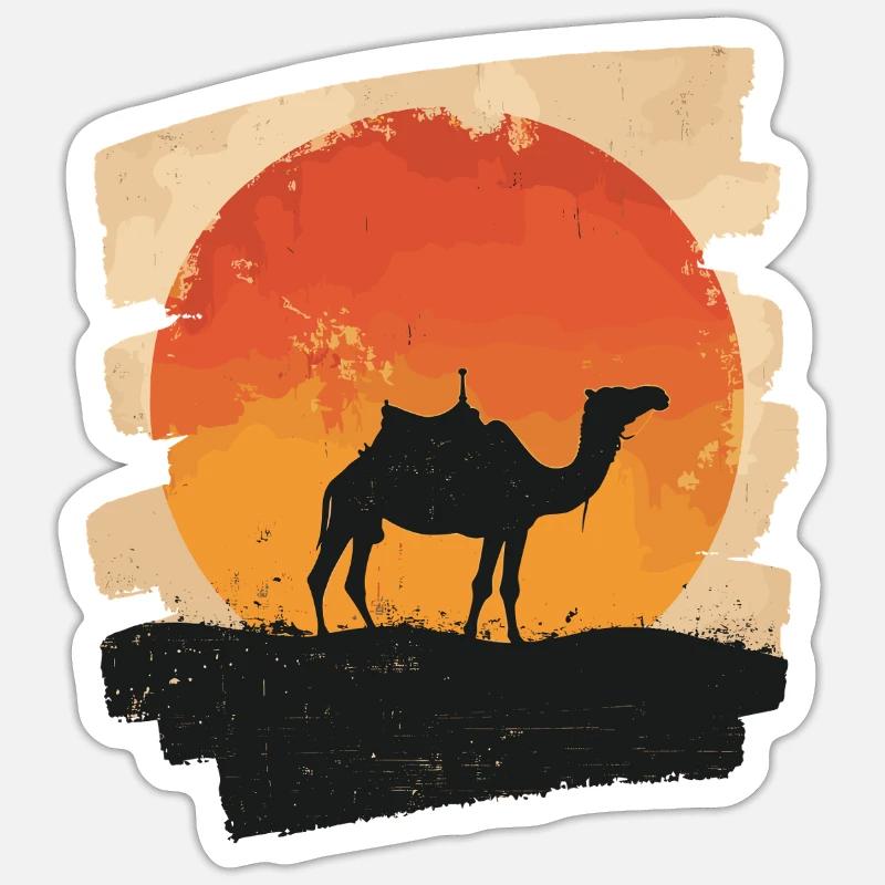 Camel - Sticker size S (10 x 10 cm) - white matte
