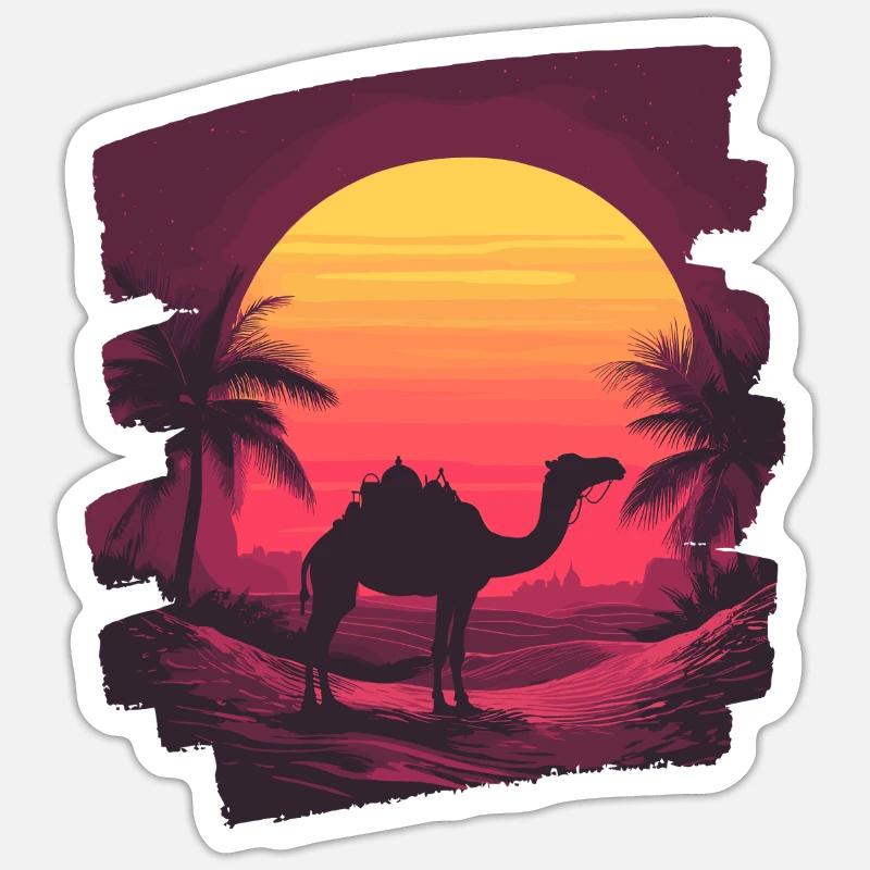 Camel - Sticker size S (10 x 10 cm) - white matte