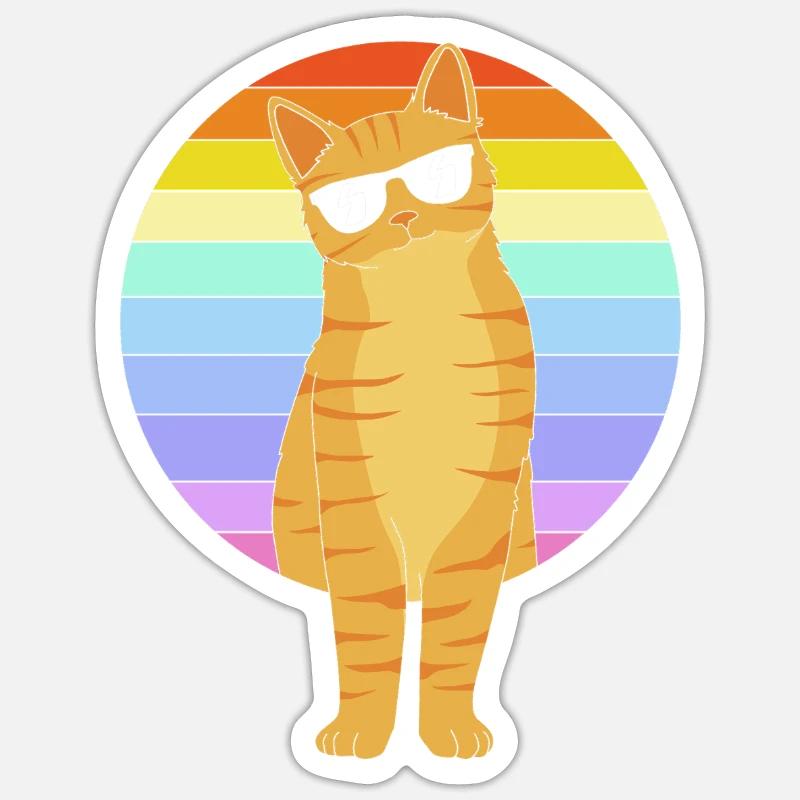 Tabby Katze Sticker Größe S (10 x 10 cm)