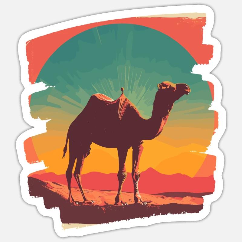 Kamel - Sticker Größe S (10 x 10 cm) - Mattweiß