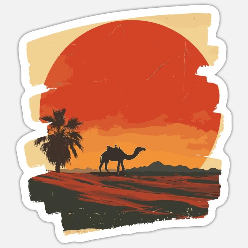 Kamel - Sticker Größe S (10 x 10 cm) - Mattweiß