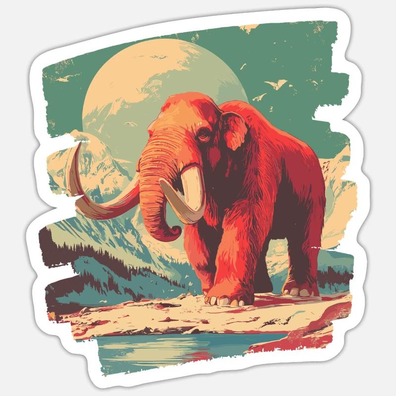 Mammoth - Sticker size S (10 x 10 cm) - white matte