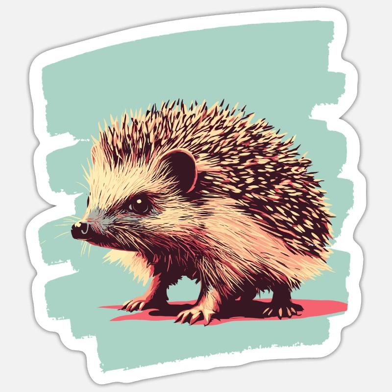 Igel - Sticker Größe S (10 x 10 cm) - Mattweiß