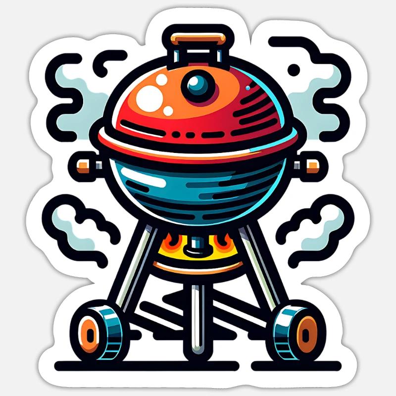 Griller - Sticker taille S (10 x 10 cm) - blanc mat