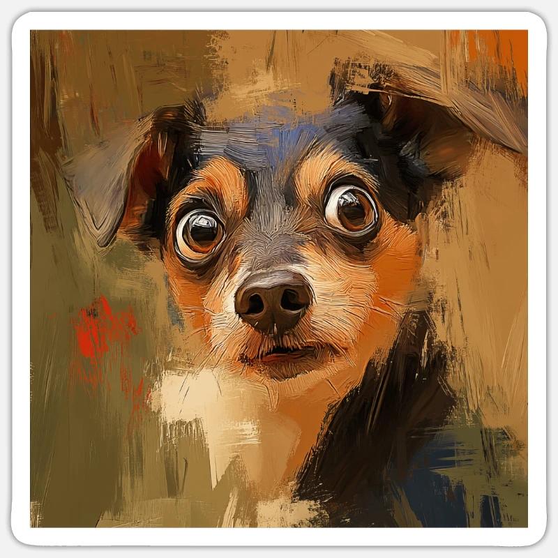 Hund - Sticker Größe S (10 x 10 cm) - Mattweiß