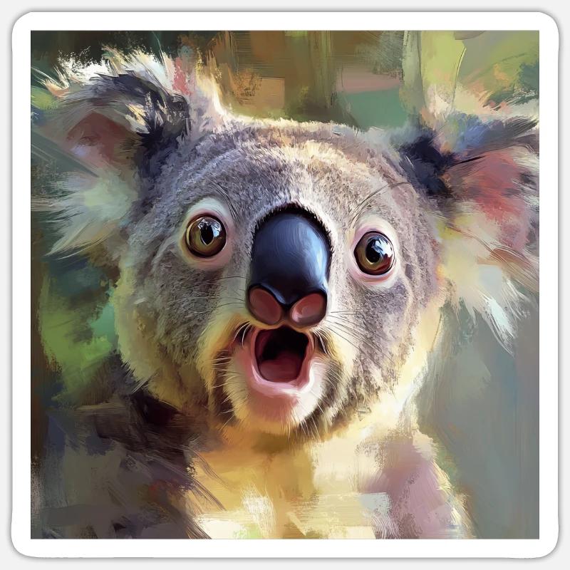 Koala - Sticker Größe S (10 x 10 cm) - Mattweiß