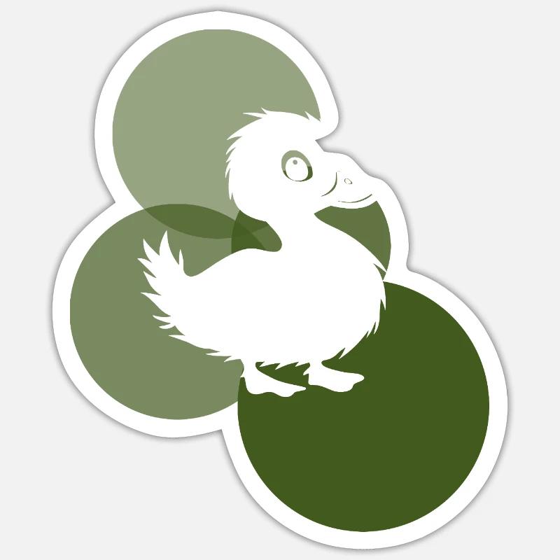 Schnabel Ente Entchen - Sticker Größe S (10 x 10 cm) - Mattweiß