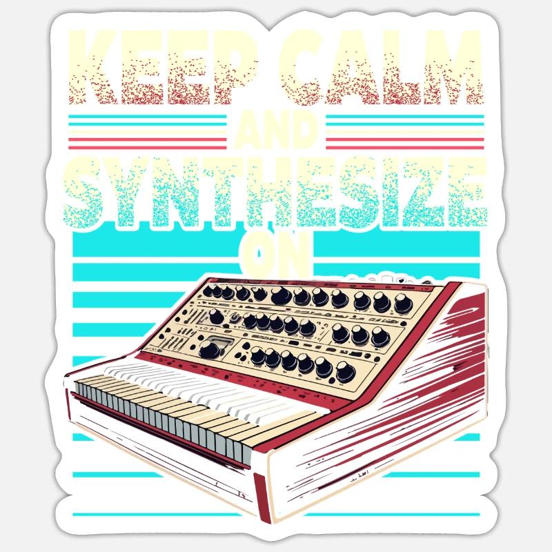 Synthesizer Synth Keep Calm And Synthesize On Sticker size S (10 x 10 cm)