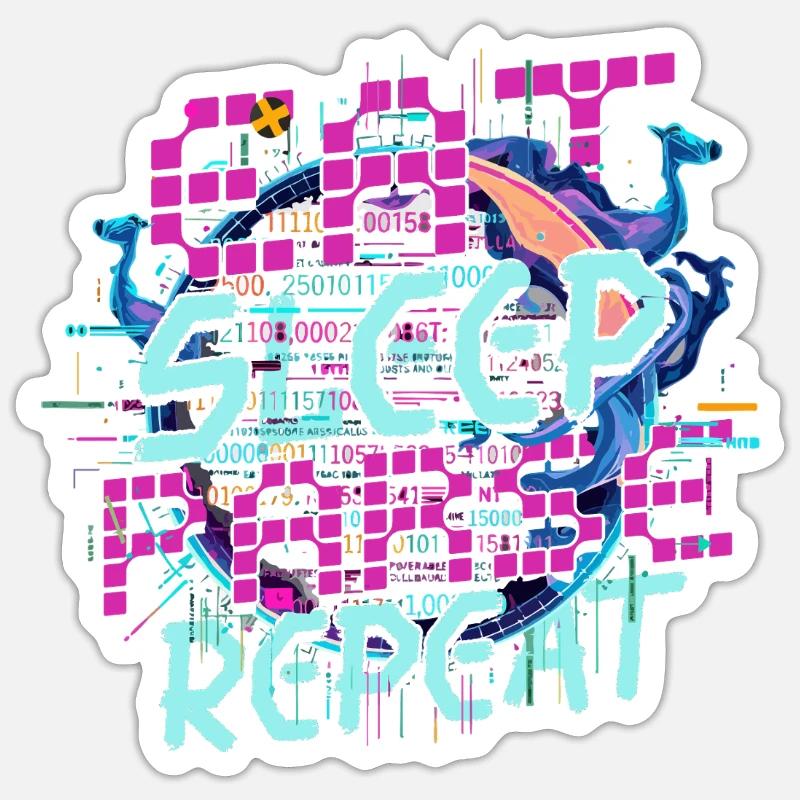Computerlinguist Eat Sleep Parse Repeat - Sticker Größe S (10 x 10 cm) - Mattweiß