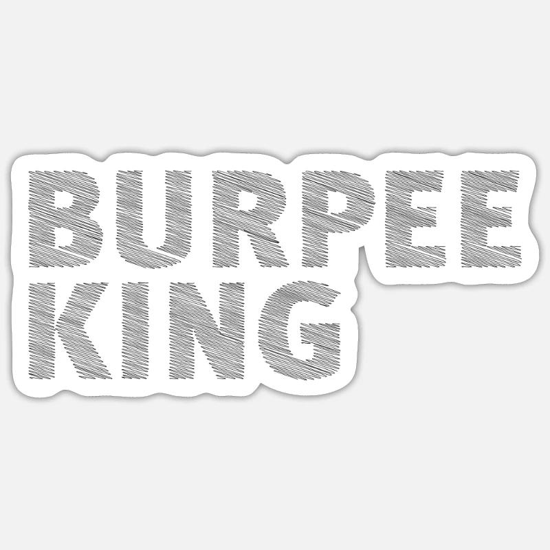 Burpee King - Sticker Größe S (10 x 10 cm) - Mattweiß