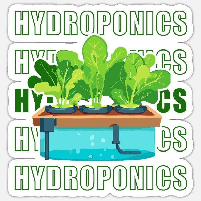 Hydroponik - Sticker Größe S (10 x 10 cm) - Mattweiß