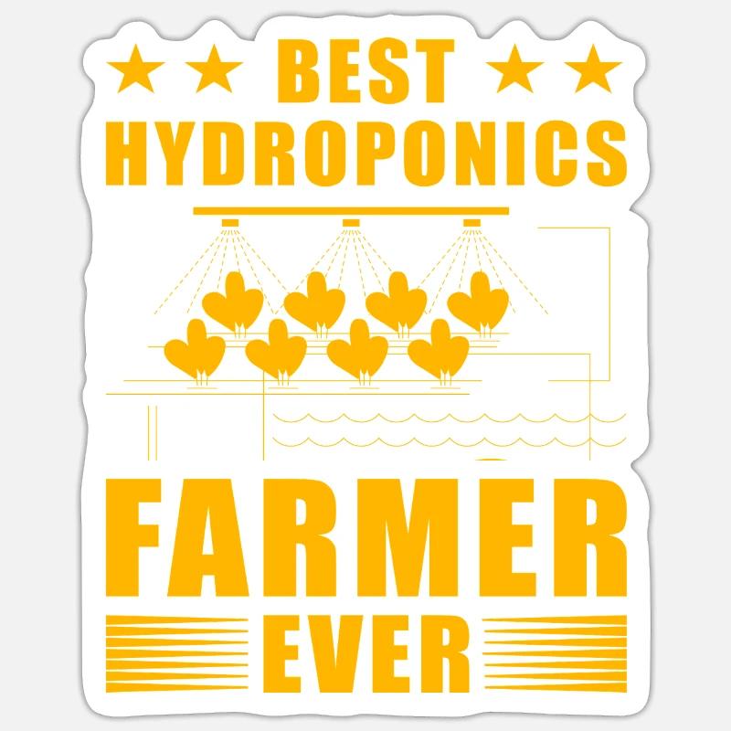 Best Hydroponics Farmer ever - Sticker size S (10 x 10 cm) - white matte