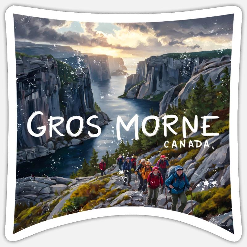 Gros Morne Canada - Sticker Größe S (10 x 10 cm) - Mattweiß