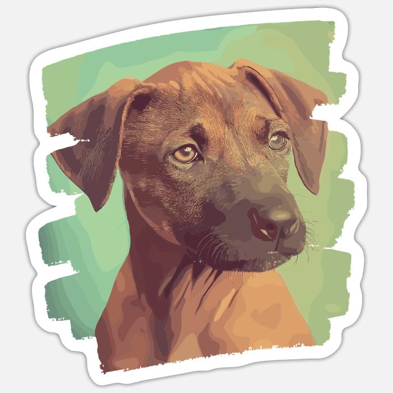 Rhodesian Ridgeback - Sticker Größe S (10 x 10 cm) - Mattweiß