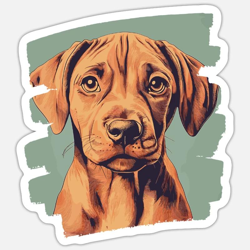 Rhodesian Ridgeback - Sticker Größe S (10 x 10 cm) - Mattweiß