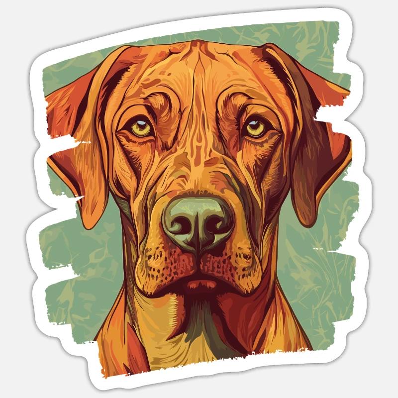 Rhodesian Ridgeback - Sticker Größe S (10 x 10 cm) - Mattweiß