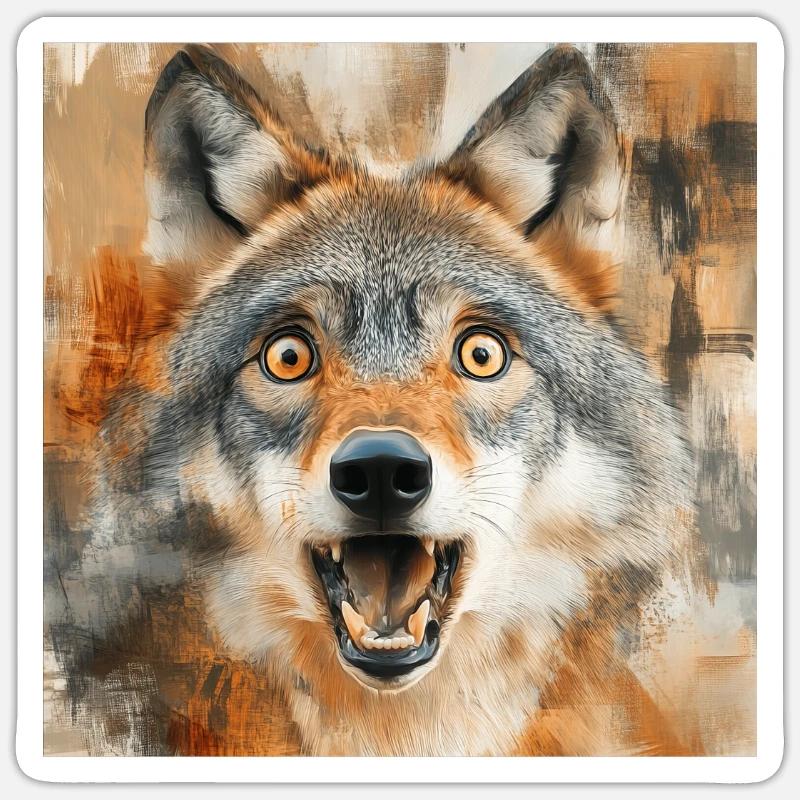 Wolf - Sticker Größe S (10 x 10 cm) - Mattweiß