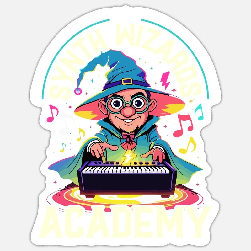 Synthétiseur Synth Wizards Academy Sticker taille S (10 x 10 cm)