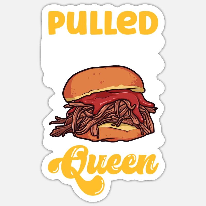 Pulled Pork Sandwich Queen - Sticker Größe S (10 x 10 cm) - Mattweiß