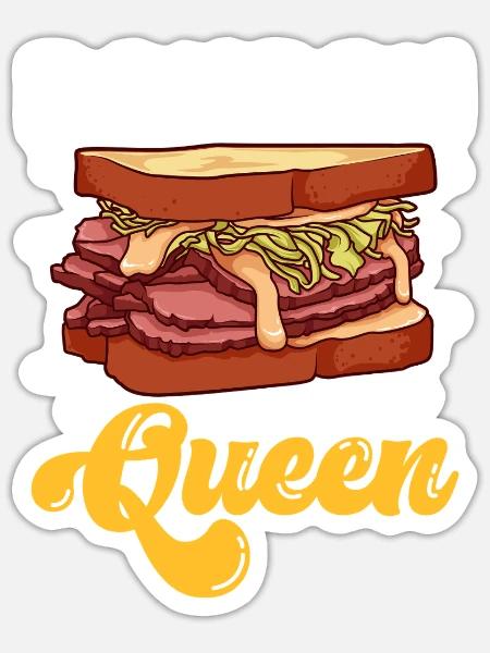 Reuben Queen - Sticker Größe S (10 x 10 cm) - Mattweiß