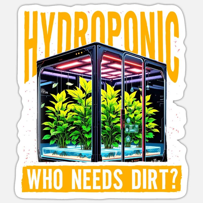 Hydroponik, wer braucht schon Dreck? Sticker Größe S (10 x 10 cm)