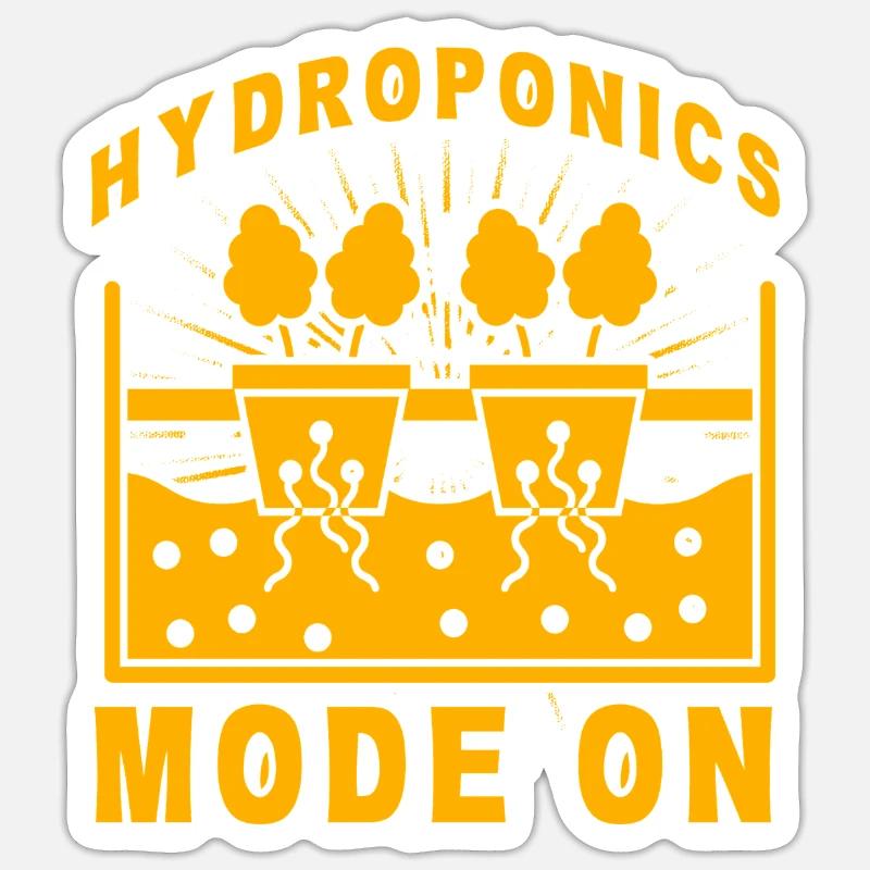 Mode hydroponique activé - Sticker taille S (10 x 10 cm) - blanc mat