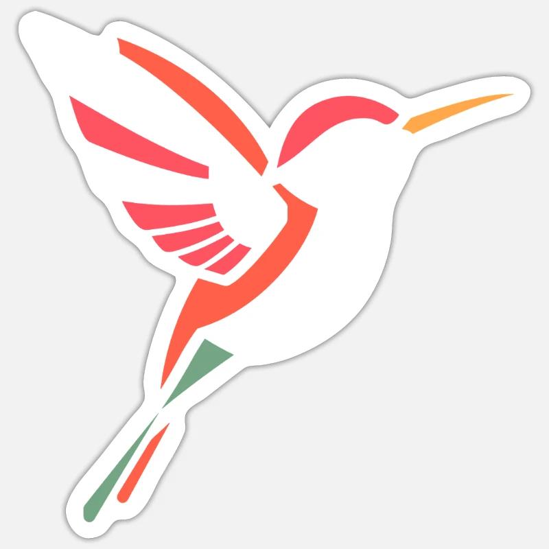 Colibri - Sticker taille S (10 x 10 cm) - blanc mat