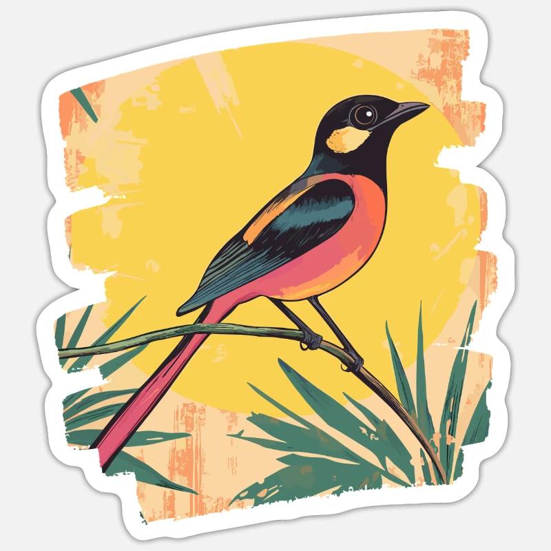 Kanarienvogel - Sticker Größe S (10 x 10 cm) - Mattweiß